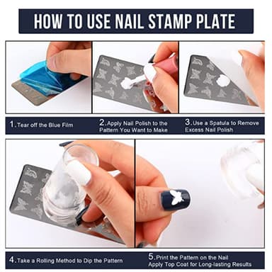 Nail art stempelplade Roser hvid