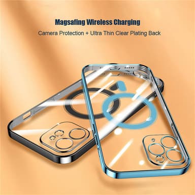Mobilcover kompatibel med MagSafe oplader Blå iPhone 12