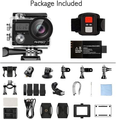 AKASO Brave 4 Ultra HD 4K Wifi action kamera med digital zoom