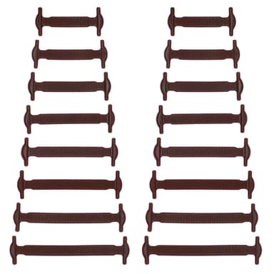 Elastiske snørebånd uden binding 8 par Brun