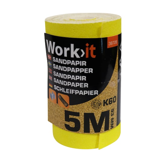 Work>it® sandpapir 9,3×500 cm K60
