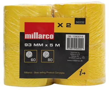 Millarco® slibepapir 93 x 5 meter K60 og K80