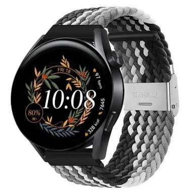 Flettet Elastik Armbånd Huawei Watch GT3 (42mm) - Sorthvid
