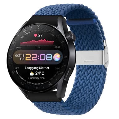 Flettet Elastik Armbånd Huawei Watch 3 Pro (48mm) - Blå