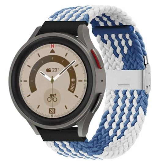 Flettet Elastik Armbånd Samsung Galaxy Watch 5 Pro (45mm) - Blåhvid