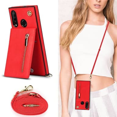 Zipper halskæde etui Huawei P30 Lite - Rød