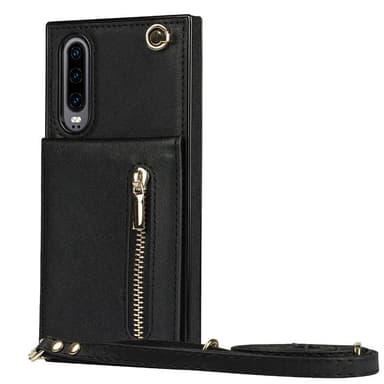 Zipper halskæde etui Huawei P30 - Sort