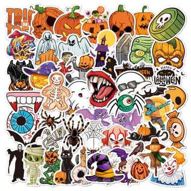 Halloween-tema klistermærker 50 stk MultiColor