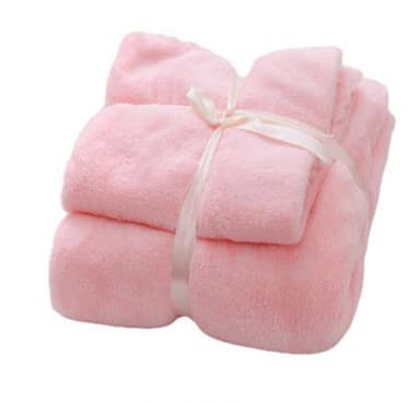 Sæt med badehåndklæder og håndklæde - Pink