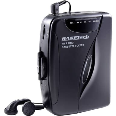 Basetech Bærbar kassetteafspiller Sort