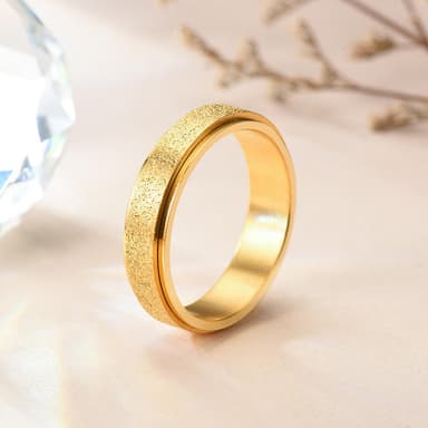 Glat rustfrit anti-stress ring Guld | Elgiganten