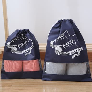 Skotasker med snøre 5-pak Mørkeblå 42x29 cm
