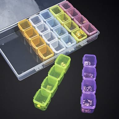 Opbevaring til gør-det-selv-smykker med 28 rum MultiColor