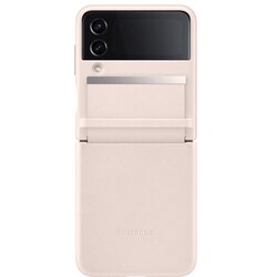 Samsung Galaxy Z Flip 4 cover med læderflap (fersken)