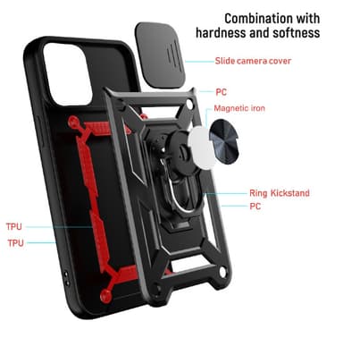 Telefonetui med magnet og stativ Sort iPhone XS/ XS Max