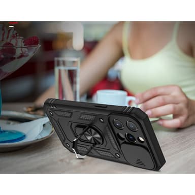Telefonetui med magnet og stativ Sort iPhone 13 Pro