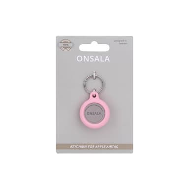 ONSALA Airtag Holder Silikone med Nøglering Rosa