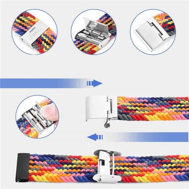 Flettet Elastik Armbånd Samsung Galaxy Watch 3 (45mm) - Sorthvid