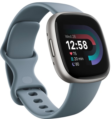 Fitbit Versa 4 smartwatch (Waterfall Blue/Platinum) Elgiganten