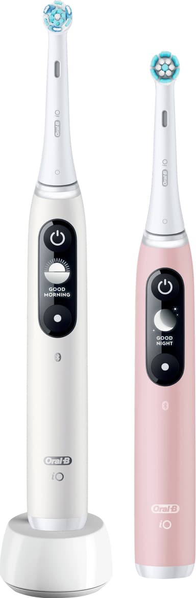 Oral-B iO6 Sensitive elektrisk tandbørste Duo Pack 378198 (hvid/pink)