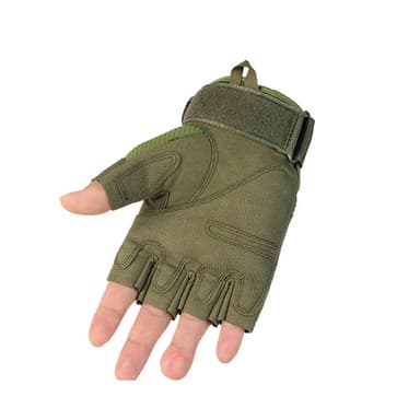 INF Taktiske handsker halvfinger 1 par Mørkegrøn S