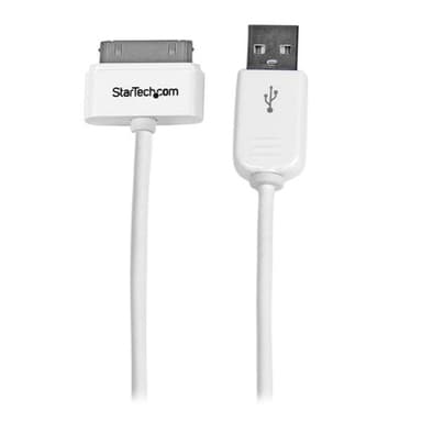 StarTech.com USB2ADC1M, Hvid, USB A, Apple 30-pin, 1 m, Hanstik, Hanstik