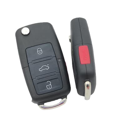 Nøgleskall med 4 knapper kompatibel med Volkswagen B5 Black