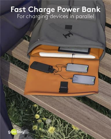 Goobay Hurtig opladning Powerbank 10.000 mAh (USB-C™ PD, QC 3.0)