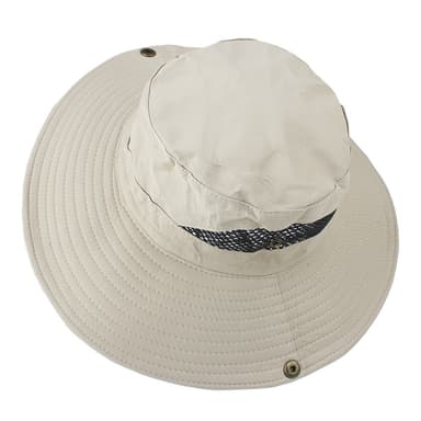 Fiskerhue med bred skygge Beige