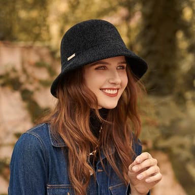 Bøttehat Chenille Sort 55-58 cm