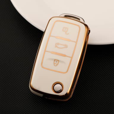 Etui til bilnøgle hvid Volkswagen Sagitar/Bora/Langyi/Tiguan/Passat/Langxing/Golf Polo/Tuyue New CC