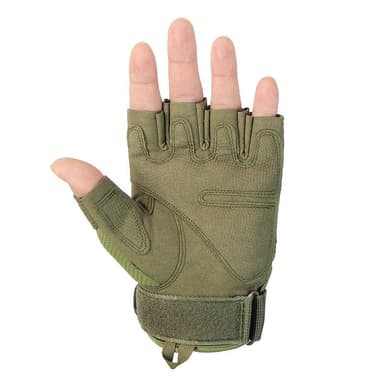 Taktiske halvfingerhandsker 1 par Mørkegrøn M