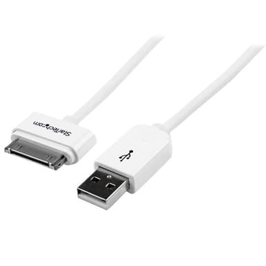 StarTech.com USB2ADC1M, Hvid, USB A, Apple 30-pin, 1 m, Hanstik, Hanstik