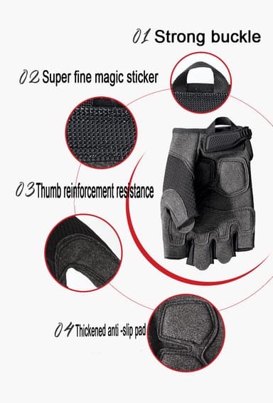 Taktiske halvfingerhandsker 1 par MultiColor M
