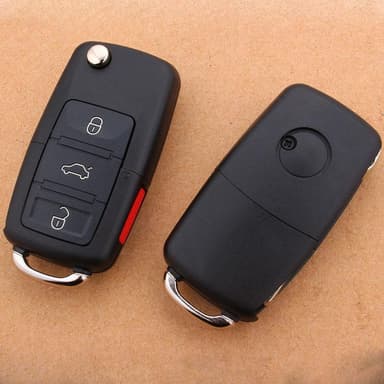 Nøgleskall med 4 knapper kompatibel med Volkswagen B5 Black