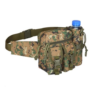 Taljetaske med vandflaskeholder til taktisk udendørs nyloncamouflage