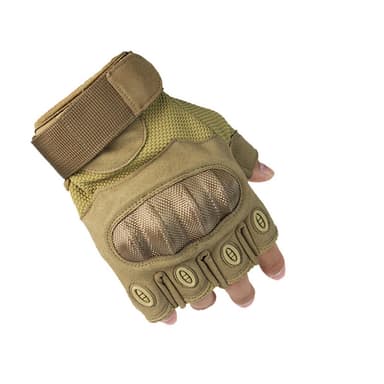 Taktiske handsker halvfinger 1 par Brun S