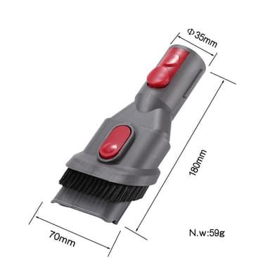 INF 2 i 1 tilbehørsbørste med sugeport til Dyson V6 Grey