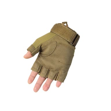 Taktiske handsker halvfinger 1 par Brun S