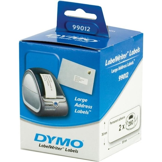 DYMO LabelWriter hvide adresse etiketter, 89x36mm, 24-pack (6240stk.),
