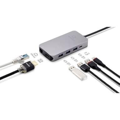 Renkforce USB-C™ 9-in-1 Dock 60 W USB-C® Notebook dockingstation Passer til mærkerne: univerzálny, Apple inkl