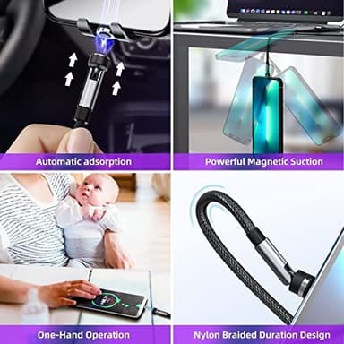 INF Magnetisk ladekabel med USB-C stik Sort 1 m