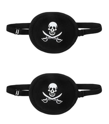 3D ögonmask för ett öga med piratmotiv 2-pack Sort
