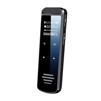 Digital stemmeoptager med LCD-skærm Sort (32 G)
