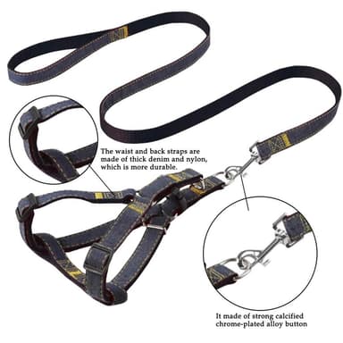 Cowboy Snor Suit Hunde Træk Snor Hunde Bryst Strap Krave Strap 3 Pakke Sort