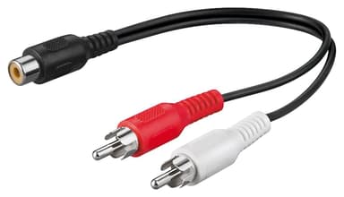 Goobay Audio Y-kabeladapter, stereo RCA-stik til RCA-stik