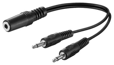 Goobay Audio Y-kabeladapter 3,5 mm, 1x stereostik til 2x monostik