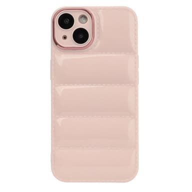 The Puffer Phone Case Down Soft Touch Jacket 3D beskyttelsescover Lyserød iPhone 13 Pro