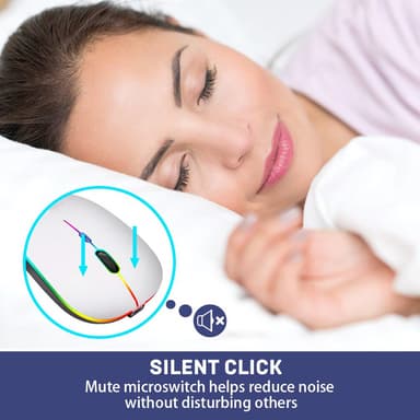 INF Trådløs mus med RGB LED dual mode Bluetooth/Wifi Sølv