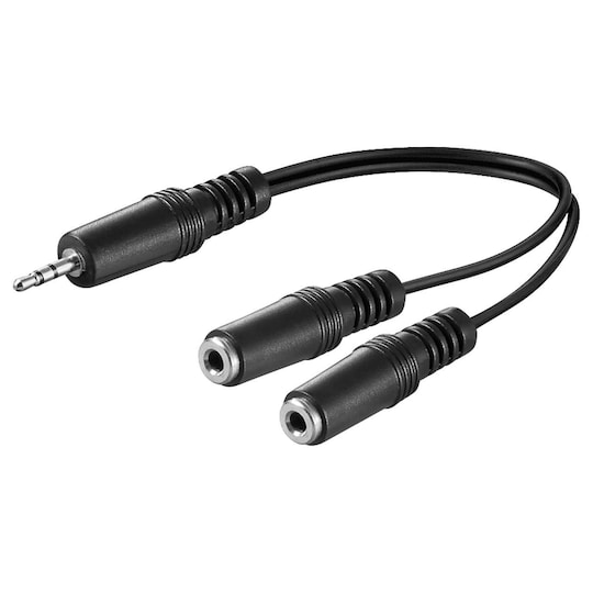 Audio Y-splitkabel adapter 3,5 mm, 1x stik 2x jack mono